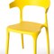 Fabulaxe Modern Plastic Outdoor Dining Chair with Open U Shaped Back, Yellow, PK 2 QI004228.YL.2 - alternate 7